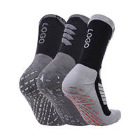 Meilleure vente Cushion Grip Sports Sock Custom Made Crew Athletic Football Soccer Grip Socks