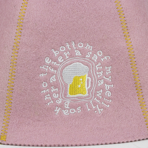 Un cappello da sauna in pura lana rosa cipria che racconta <span class=keywords><strong>la</strong></span> verità su ciò che accade dopo che il vapore si è calmato - Product Image 4