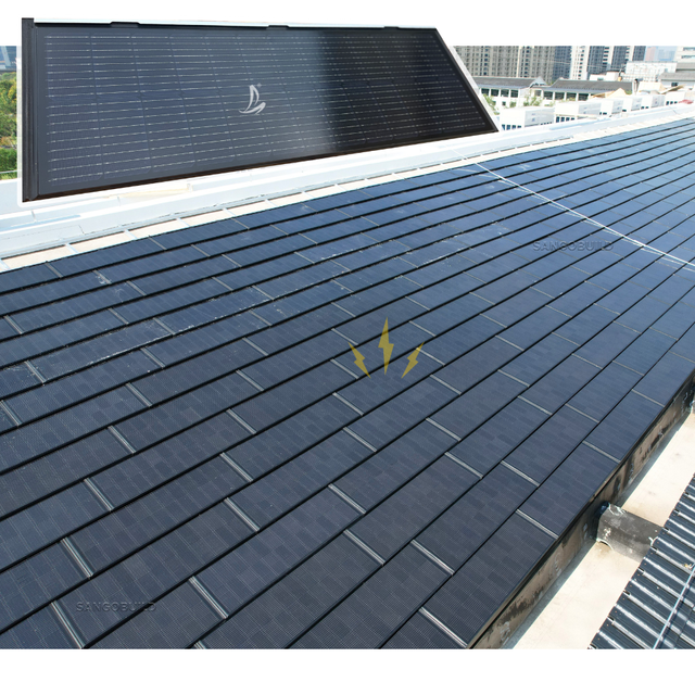 HOT Sellers Flexible Solar Panels Roof System 80W High Efficiency Double Glass BIPV Solar Roof Tiles