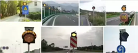Panneau de signalisation à LED 300mm Feu de circulation solaire à LED clignotant pour la sécurité routière Feu d'avertissement de danger de circulation