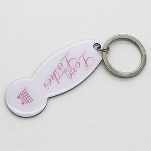 Custom CMYK 4C Printing Shopping Cart Release Keychain Trolley Token Coin Trigger <b>Key</b> Chain - Product Image 2