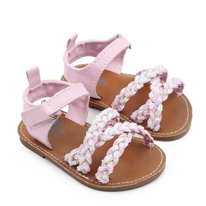 Sandales décontractées scintillantes et respirantes pour petites filles, couleurs mélangées, avec effet couineur - Product Image 1