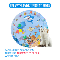 Tapis de jeu aquatique gonflable pour animaux de compagnie, nouveau design, épaissi, 50 fils, grande taille, 100 cm, rond, tapis de jeu aquatique gonflable pour bébé et animaux de compagnie