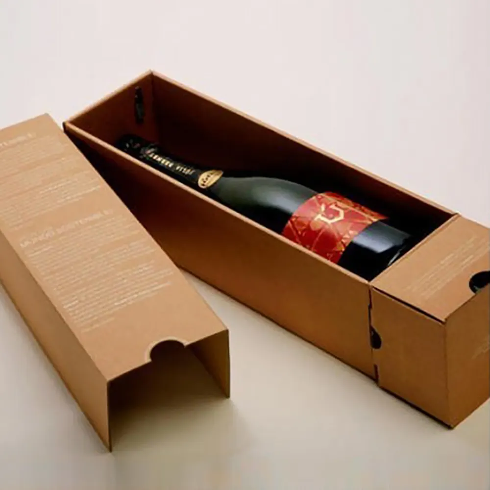 Scatola regalo singola bottiglia di vino in legno con manico in legno scatola di vino con manico