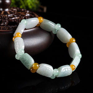 Bracelet en jadéite naturelle gravé avec un motif de tortue, le plus riche au monde, design original unisexe, style chinois SL04 - Product Image 4