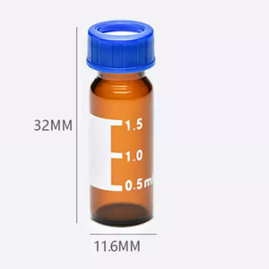 Flacons d'injection transparents en verre brun gradués de 1,5/2 ml pour autosampler GC HPLC, lot de 100 pièces - Product Image 6