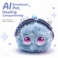 Peluche IA douce compagnon pour enfant, bicolore bleu rose, interaction intelligente IA pour l'heure du coucher, idée cadeau émouvante, OEM