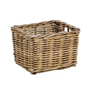 Panier de rangement rectangulaire en rotin tressé, grand, en osier, écologique, multi-usages, empilable, durable, avec poignées en bois
