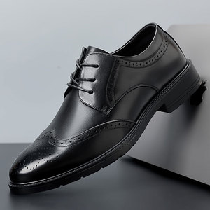 Chaussures en cuir pour hommes haut de gamme, style britannique, pour le printemps, formelles, de mariage et brogues - Product Image 6