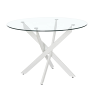 Muebles modernos para el hogar, mesa de comedor redonda de vidrio templado