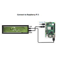 Écran de barre compatible 8,8 pouces 1920*480, moniteur secondaire pour PC pour la surveillance des systèmes en temps réel, compatible AIDA64, boîtier DIY