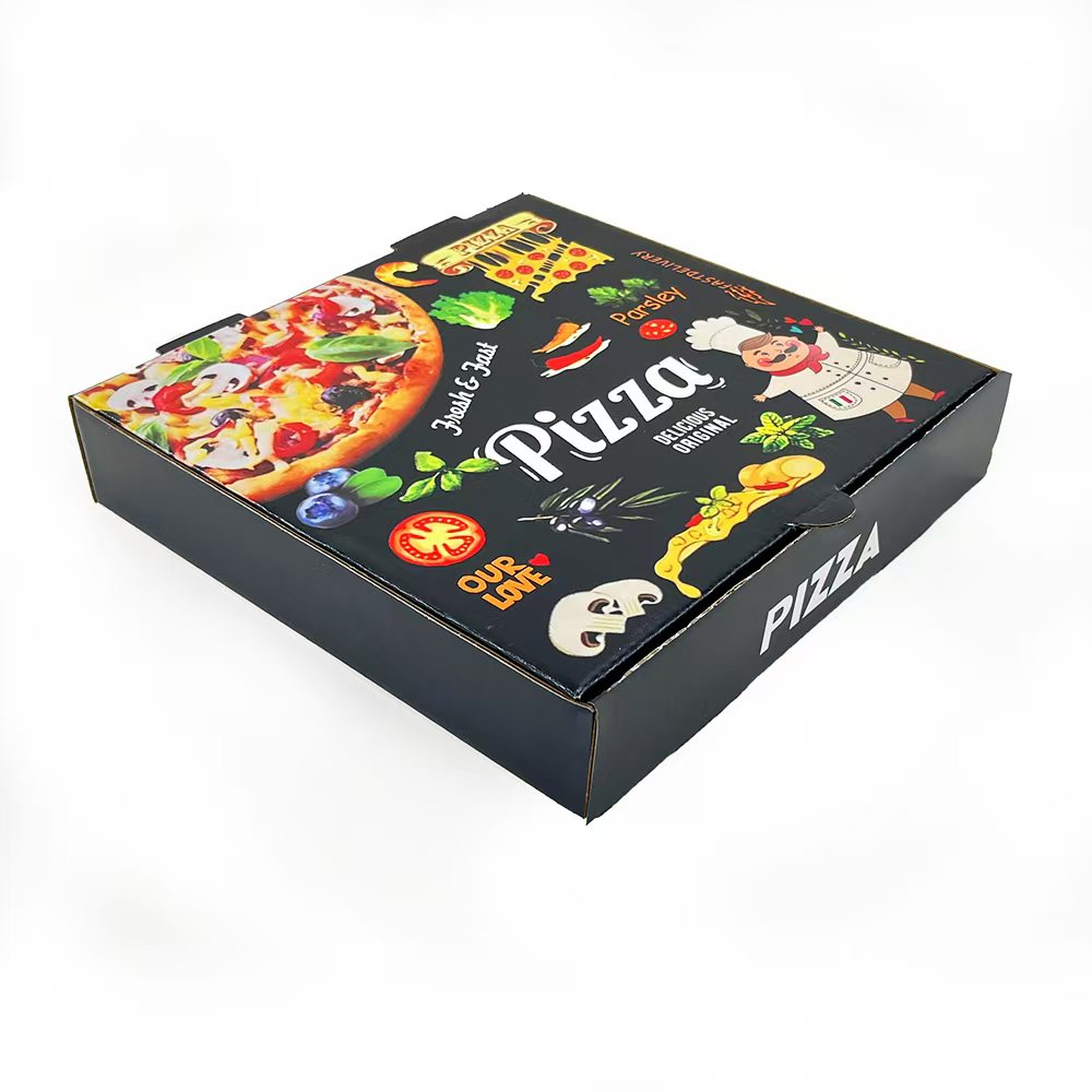 Пищевой картон Caja Para De Pizza, гофрированный картон на заказ, многоразовая коробка для пиццы, оптовая продажа с напечатанным логотипом