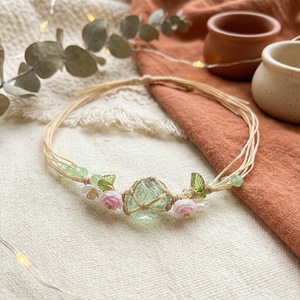 Set di Bracciali in Pietra Naturale Fatti a Mano Haomi CE, Bracciale Boho con Charm a Fiore in Cristallo Grezzo per Donne, Vendita all'Ingrosso - Product Image 2