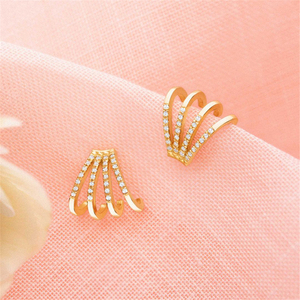 CANNER Pendientes de Plata de Ley 925 con Triángulo y Circonita Cúbica, Hipoalergénicos, con Múltiples Garras, Tipo Ear Cuff - Product Image 3