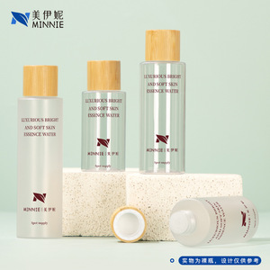 มินนี่ ลักชัวรีส์ ไบรท์ แอนด์ ซอฟท์ สกิน เอสเซนส์ วอเตอร์ 100มล. 120มล. 150มล. 200มล. บรรจุภัณฑ์เครื่องสำอางฝาไม้ไผ่ - Product Image 4