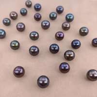Vraies perles naturelles de tahiti teintées en eau douce de couleur noire pour la fabrication de bijoux