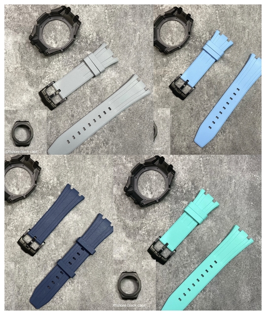 Offshore Version Black Steel Shell Fluororubber Tape GA2100 GA2110 CASIOak Watchbuckles Watchcase Watchstrap Set High Quality