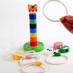 Ensemble de jouets éducatifs mignons animaux blocs tour lancer boucle corde anneau lancer <span class=keywords><strong>jeu</strong></span> - Product Image 3