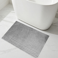 Tapis de bain et de douche de luxe en coton recyclé/polyester jacquard, couleur personnalisée Enric, lavable en machine, 60x100cm, pour la maison et l'hôtel