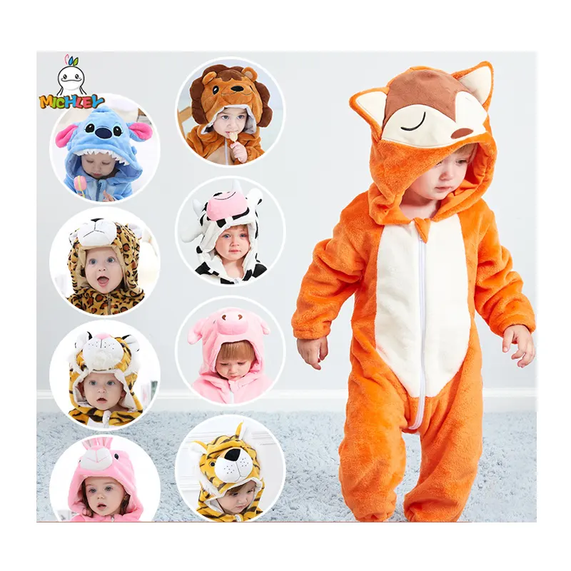 Children's animal jumpsuit boys and girls baby climbing suit large size newborn baby cartoon jumpsuit Halloween Costume