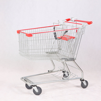 Chariot de courses en plastique, chariot de supermarché, à main, pour les courses à 4 roues, de haute qualité, portatif, 200l