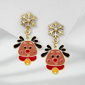 Regalo de moda divertido dedo cigarrillo Grinch dibujos animados lindo <span class=keywords><strong>Hulk</strong></span> campana roja árbol de Navidad pendientes colgantes para mujeres - Product Image 2