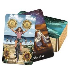 Напечатанные по индивидуальному заказу карты Таро с изображением оракула с позолоченными золотыми краями - Product Image 2