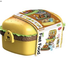 <span class=keywords><strong>Happy</strong></span> Little Chef Kitchen Toy 3 en 1 Almacenamiento de hamburguesas Juego de cocina Juguetes y comidas - Product Image 5