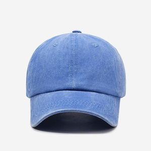定制刺绣标志复古100% 棉6面板棒球帽男士休闲装水洗棉布仿旧爸爸帽子 - Product Image 2
