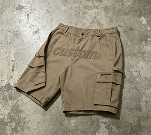 Shorts cargo pour homme personnalisés, logo brodé, taille mi-haute, respirant, en toile, style bermuda, vêtements décontractés - Product Image 4