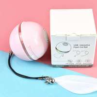 Jouet interactif pour chat, balle roulante luxueuse et scintillante, Chaser Deluxe avec plumes et clochettes, Lynpet, écologique, automatique