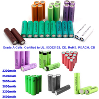 Batería de Litio Recargable de Celdas Cilíndricas NMC de 3.7v 2500mAh 2600mAh 3200mAh, Celda de Iones de Litio NCR 18650 3.7v 3500mah