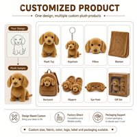Peluche chiot jaune personnalisée en coton PP, jouet anti-stress réaliste, animal en peluche doux, poupée chien, cadeau de vacances, décoration intérieure, faible MOQ, OEM