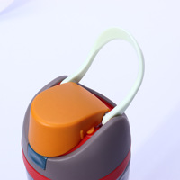 Dd3940 Nieuwe Fitness Sport Waterfles Dubbele Drinkstro Transparant Plastic Pop-Up Deksel Voor Rondleidingen Reizen Fruit Beker
