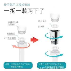 Pommeau de douche portable Lvfans avec robinet à un bouton universel pour le shampoing et le bain - Product Image 4