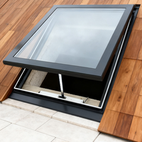 Fenêtre de toit moderne à cadre en aluminium, double vitrage trempé, lamellé-collé, pour jardin, avec persienne, sécurité intelligente et automatique
