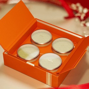 Luxury Red Orange Double Door <b>Gift</b> <b>Box</b> for Cordyceps Bird's Nest Ginseng Wholesale Gold Stamped Packaging - Product Image 5