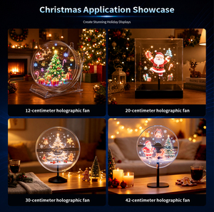 Affichage publicitaire d'hologramme Ventilateur d'hologramme Led <span class=keywords><strong>Projecteur</strong></span> d'hologramme Ventilateur <span class=keywords><strong>holographique</strong></span> 3D pour cadeaux de Noël et décorations de table - Product Image 3