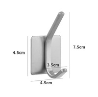 Vente directe usine – Porte-manteau mural moderne en acier inoxydable 304 brossé pour cuisine, salon et maison