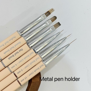 Pinceau à ongles en gel UV avec manche en métal, poils en nylon, logo personnalisé, stylo de peinture professionnel pour salon - Product Image 5