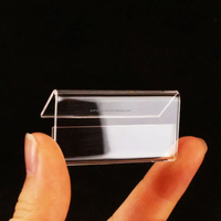Support de présentation en acrylique en forme de L, 4x2 cm, écologique, personnalisable, avec support transparent pour cartes de prix, étiquettes et marqueurs nominatifs
