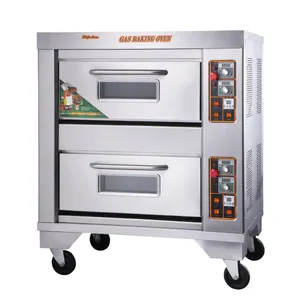 Factory price Gas bread baking oven, high performance Double deck oven