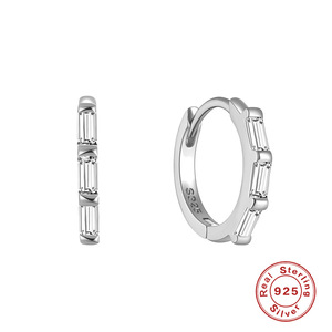 Pendientes de Aro con Circonitas Multicolores de Estilo Simple, en Plata/Oro, para Mujer, Ideales para Bodas, Joyería Personalizada - Product Image 6