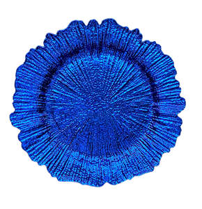 أطباق تقديم بلاستيكية للزفاف بالجملة، أطباق زينة مقاس 13 بوصة بتصميم الشعاب المرجانية الذهبية، أطباق أكريليك لتزيين طاولات الزفاف - Product Image 4