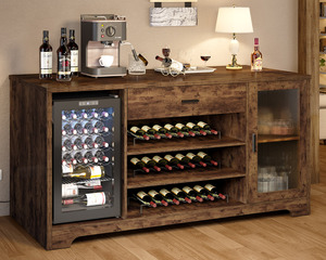 Mini Bar Suspendu Vintage - Armoire à Liqueur Murale - Bois Clair - Occasion