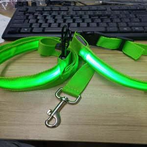 LED Luminous Padded Solid Nylon <b>Dog</b> Leash with USB Rechargeable Flash <b>Light</b> Traction Rope Pet Belt-Wholesale - Product Image 6