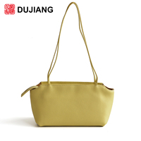 Tas Selempang Kulit Asli DUJIANG Warna Solid, Tas Tangan Santai Modis, Kapasitas Besar Model 8956