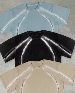 Camiseta retro de gran tamaño de color sólido hecha a medida para hombre, camiseta en blanco con logotipo bordado en blanco y negro con diseño de grafiti para hombre - Product Image 1