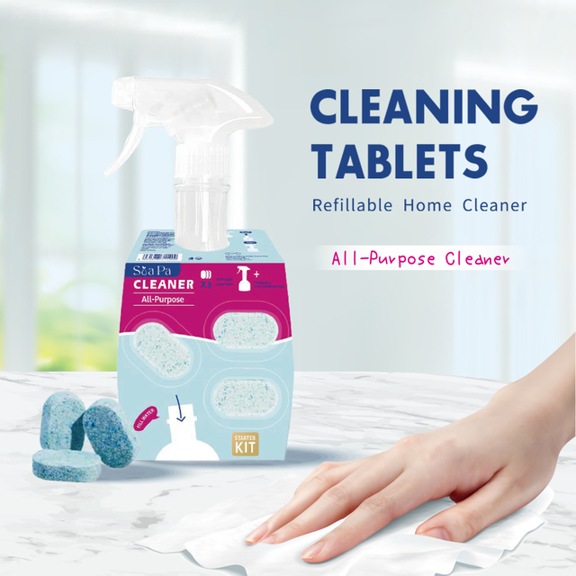 All Purpose Neutral Safe and Effective Disposable Solid Stain Remover Cleaner Spray With Refill Pack Natural Cleaning Tablets