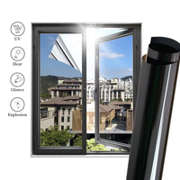 Film de fenêtre miroir à sens unique Protection UV Confidentialité Teinte de fenêtre solaire pour la maison Noir Argent Bleu Gris Brun Teinte de fenêtre